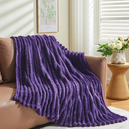 NEWCOSPLAY Fleece Ribbed Cozy Twin Blanket - Image 8