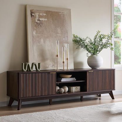 OKD 70" Mid Century Modern Fluted TV Stand, Entertainment Center, Media Console by OKD