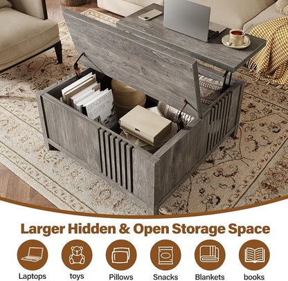 knoworld Farmhouse Lift Top Coffee Table - Image 3
