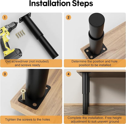 Metal Adjustable Furniture Legs 7-12.6 inch, Wlrrcwdttc Bed Support Legs - Image 4