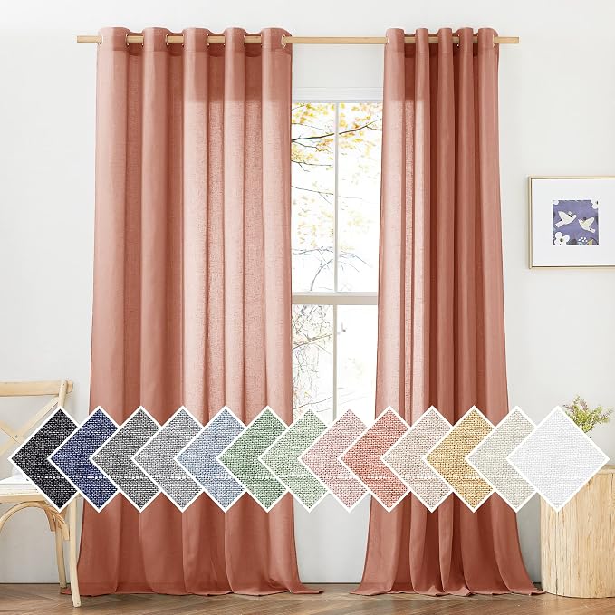 NICETOWN Linen Semi Sheer Curtains by NICETOWN