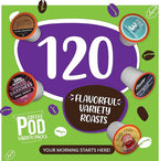 Coffee Pod Variety Packs All Roasts Sampler, Assorted, Compatible with 2.0 K-Cup Brewers, Variety Pack, 120 Count (Pack of 1)