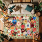 Green Floral Washable Area Rug 6x9 by WelcometoBabovid