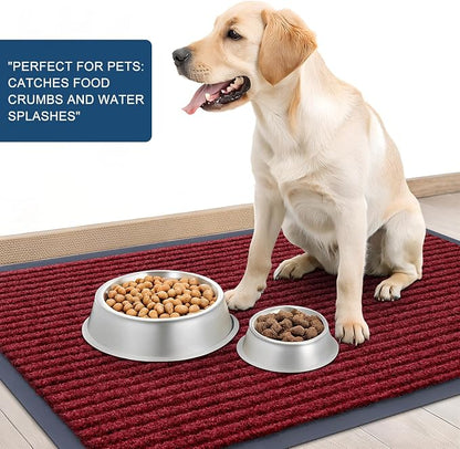 OLANLY 2-Pack Front Door Mats 47x23, Waterproof Heavy-Duty Doormats | Wine Red - Image 6