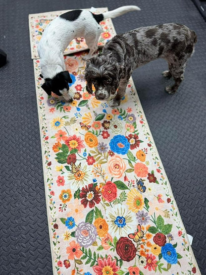 Beige Floral Hallway Runner Rug 2x6 - Image 2