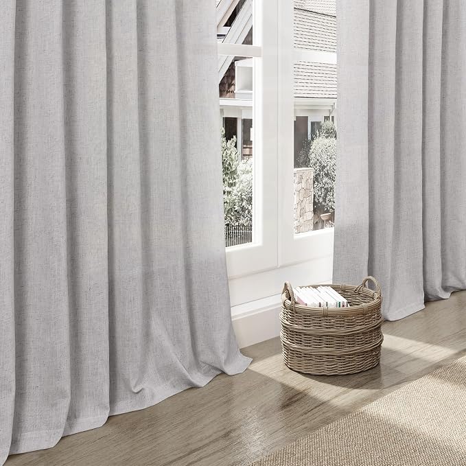 Grey Linen Curtains 120 Inch Extra Long - Image 6