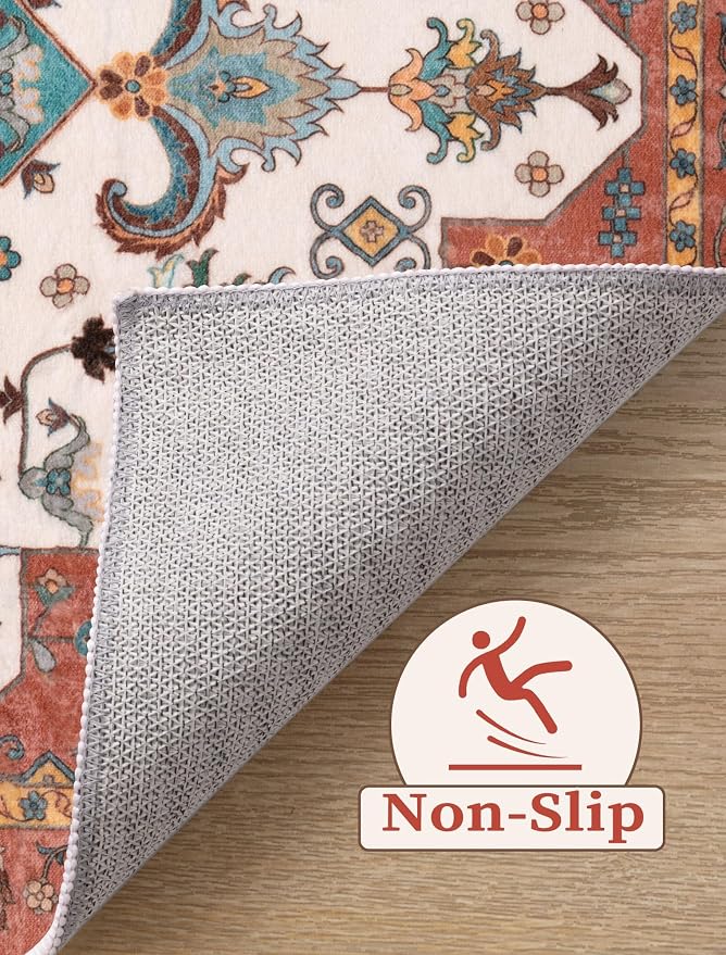 SERISSA 2'6"x10' Washable Non Slip Boho Runner Rug - Image 3