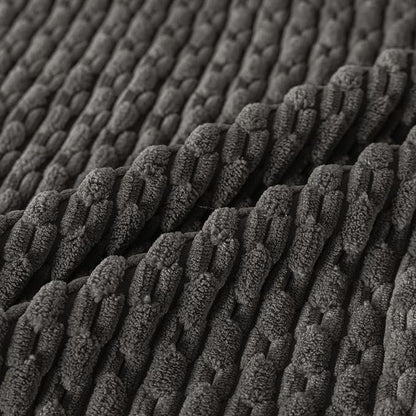 Set of 4 Dark Grey Decorative Throw Pillow Covers 18x18 Inch Corduroy Pillow - Image 5