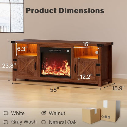 YESHOMY LED Fireplace TV Stand - Image 9