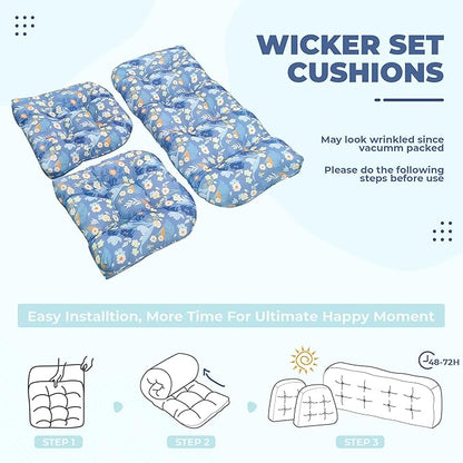 DANGHOOGY Wicker Chair Cushions, Waterproof Outdoor Loveseat Cushions - Image 6