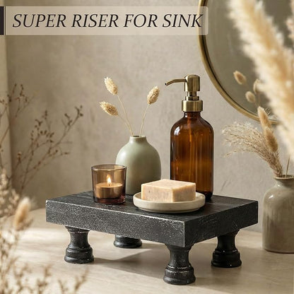 EOSAHR Stylish Rustic Pine Wood Riser Display Stand - Image 3