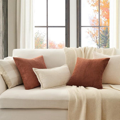 Topfinel Decorative Terracotta Throw Pillow Covers Cushion Cases, Rustic Home - Image 2