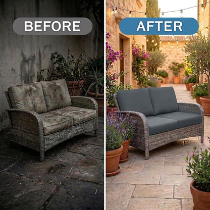 Waterproof Outdoor Cushion Covers, Stretch Patio Slipcovers | UV Resistant - Image 4
