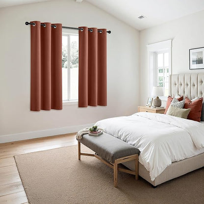 MIULEE Fall Blackout Curtains for Bedroom 2 Panels 40"x63" Long Terracotta | - Image 6