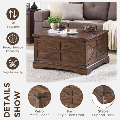 JXQTLINGMU 36" Lift Top Coffee Table - Image 5