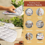 Maison d' Hermine 100% Cotton Oven Mitt & Pot Holder Set (7.5"x13" & 8"x8") Heat Resistant BBQ Cooking Gloves with Loop, Baking, Grilling, Kitchen, Handling Hot Pans (Fruit D'Hiver)