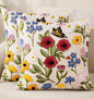 Embroidered Throw Pillow Covers 18x18 Inch, Retro Flower | Decorative Pillow by Kokaaee