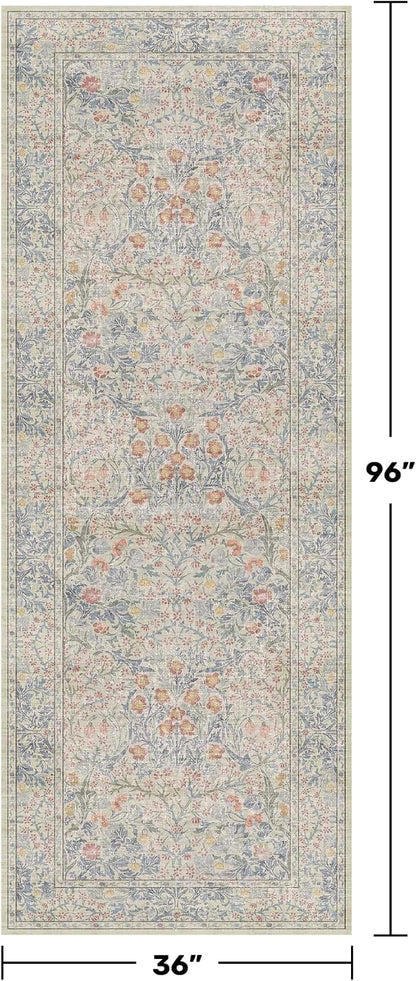 Floral 3x8 Wide Hallway Runner - Image 2