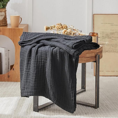 EMME Muslin Blankets for Adults Throw Blanket for Couch Breathable Gauze Soft - Image 6