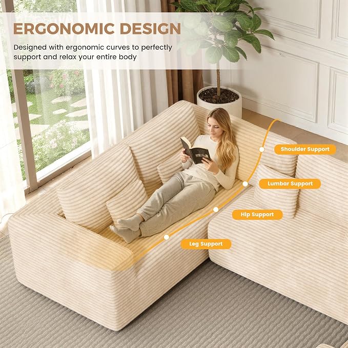 Luxanimarion 136'' Sectional Cloud Couches - Image 4