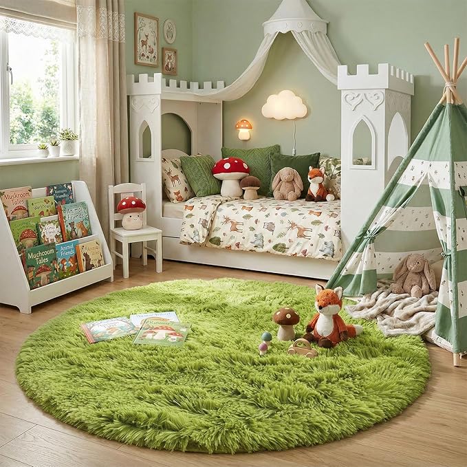 Amdrebio Grass Green Round Rug 4Ft - Image 3