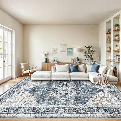 AMADA HOMEFURNISHING 8x10 Washable Area Rug, Low-Profile by AMADAHOMEFURNISHING