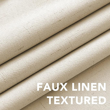 H.VERSAILTEX Linen Blackout Curtains Durable Thick Textured Linen Look 100% - Image 4
