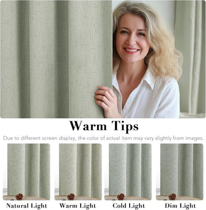 H.VERSAILTEX Linen Blackout Curtains 96 Inches Long 100% Absolutely Blackout - Image 5