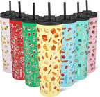 BJPKPK 34oz Skinny Tumbler With lid And Straw Stainless Steel Travel Coffee Mug Insulated Tumblers Cups,Yummy