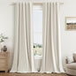 100% Blackout Linen Curtains for Bedroom 84 Inches Long Natural Cream Black Out by Guken