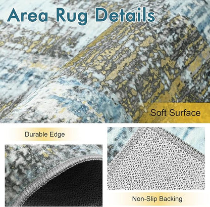 6x9 Ft Area Rugs for Living Room, Soft Non-Slip Washable Rugs Modern Abstract - Image 5