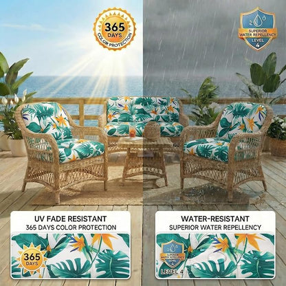 1 MIDDLE ONE Wicker Chair Cushions 3 Pieces Set - Image 4