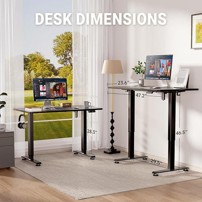 Veken 47.2" Standing Desk, Adjustable Height Office Desk - Image 3