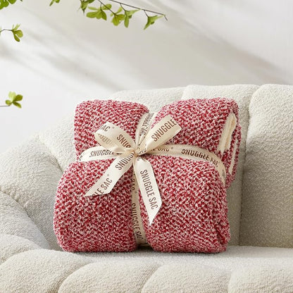 Snuggle Sac Christmas Red Blanket Twin Size, Ultra Soft Warm Fuzzy Knit Blanket - Image 5