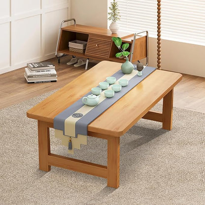 Japanese Floor Sitting Table, Folding Wood Tea Table Chabudai Japanese Coffee - Image 6