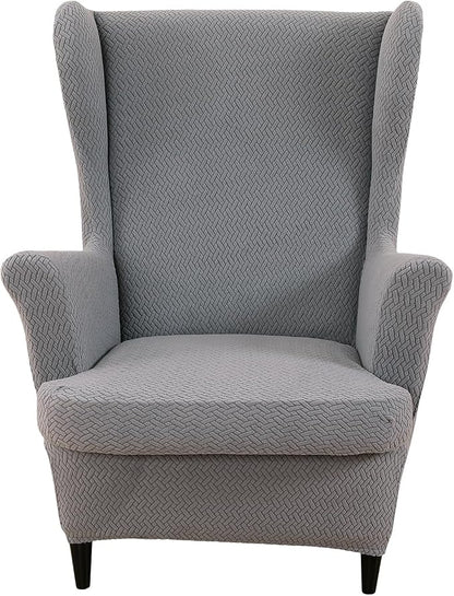 HAOYONG Jacquard Wingback Chair Cover Thickening Armchair Covers 2 Pieces by HAOYONG