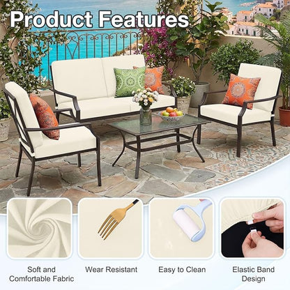 Waterproof Outdoor Cushion Covers, Stretch Patio Slipcovers | UV Resistant - Image 7