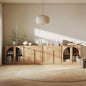 BELLEZE 4-Piece Modular Sideboard Buffet Cabinet Freely Configurable, Glass by BELLEZE