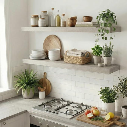 Dreamland 48 inch Floating Shelves, Rustic Wood Floating Wall Shelf - Image 6