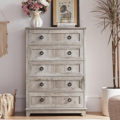 Joaxswe Farmhouse 5 Drawer Dresser - Image 6