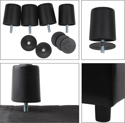 H&B Luxuries Tufted Leather Square Flip Top Storage Ottoman Cube Foot Rest - Image 7