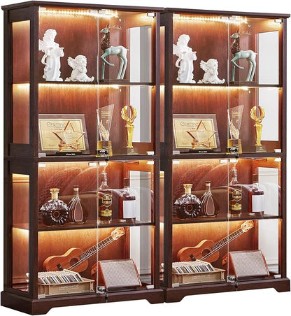 LELELINKY Farmhouse Display Cabinet Set of 2 by LELELINKY