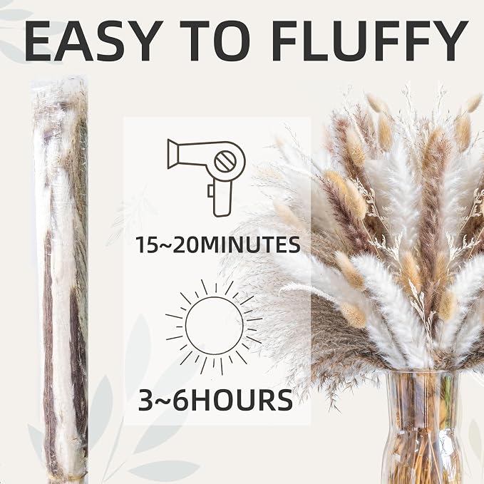 440PCS Natural Pampas Grass Mix Bouquet | Dried Pampas Bouquet - Image 7