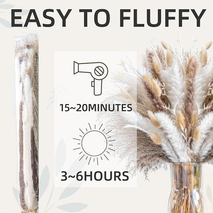 440PCS Natural Pampas Grass Mix Bouquet | Dried Pampas Bouquet - Image 7
