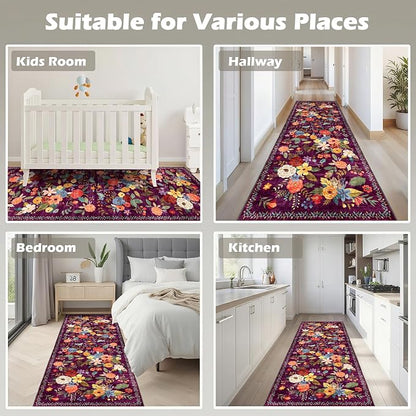 Runner Rug for Hallways Kitchen 2x8 | Non Slip Washable Rugs - Image 3