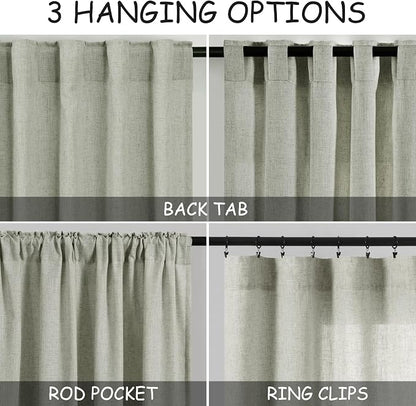 Extra Wide 100 Inch Linen Curtains - Image 3