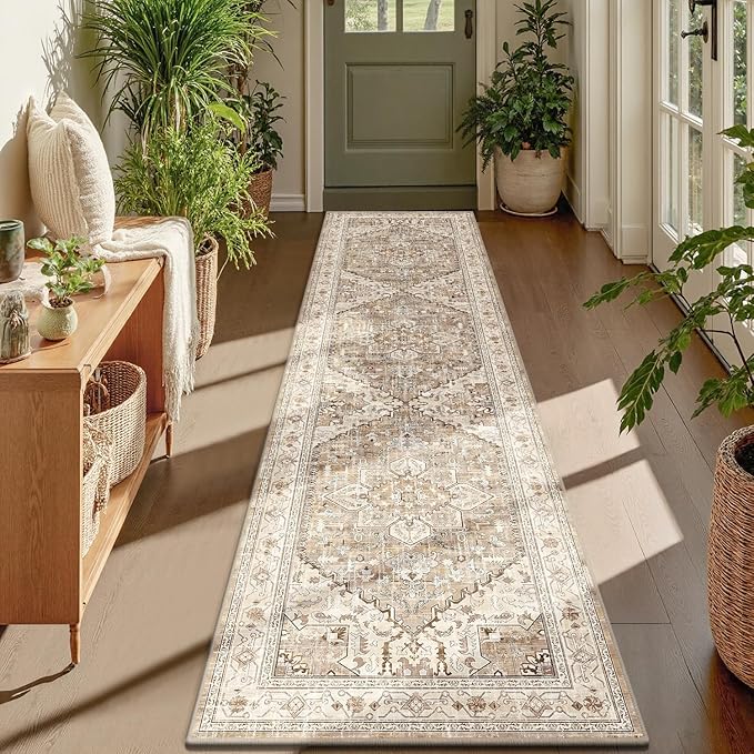 Yamaziot Washable Runner Rug, 2x8 Non-Slip Boho Vintage Hallway Kitchen Rug | by Yamaziot