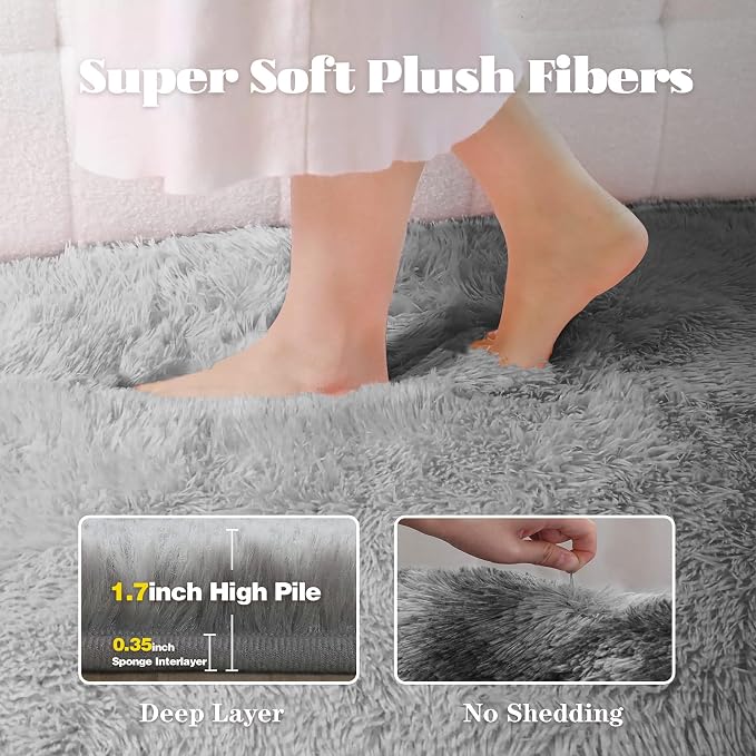 6x9 Area Rug for Living Room: Fluffy Shag Soft Washable Rugs Large Fuzzy Plush - Image 2
