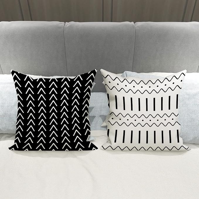 YCOLL Pillow Covers 22x22 Set of 4, Modern Sofa Throw Pillow Cover, Decorative - Image 4