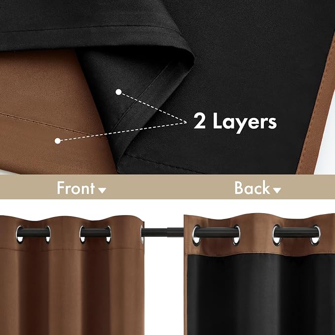 MIULEE Mocha Brown 100% Blackout - Image 3